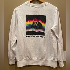 The North Face pride edition white crewneck sweatshirt M